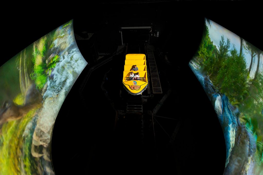 Boat inside Immersive Tunnel Section of Superflume