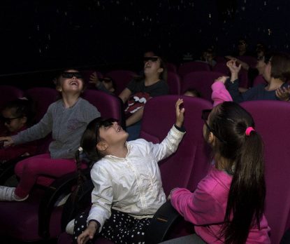 Children inside the Nickelodeon Adventure 4D Cinema